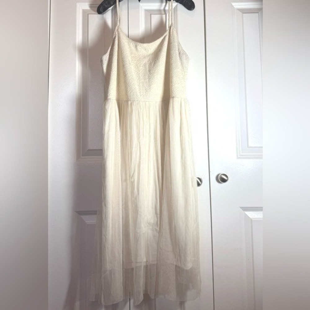 Xhilaration Junior Cream Lace Tulle Midi Dress XXL Sleeveless Party Fairy Dress